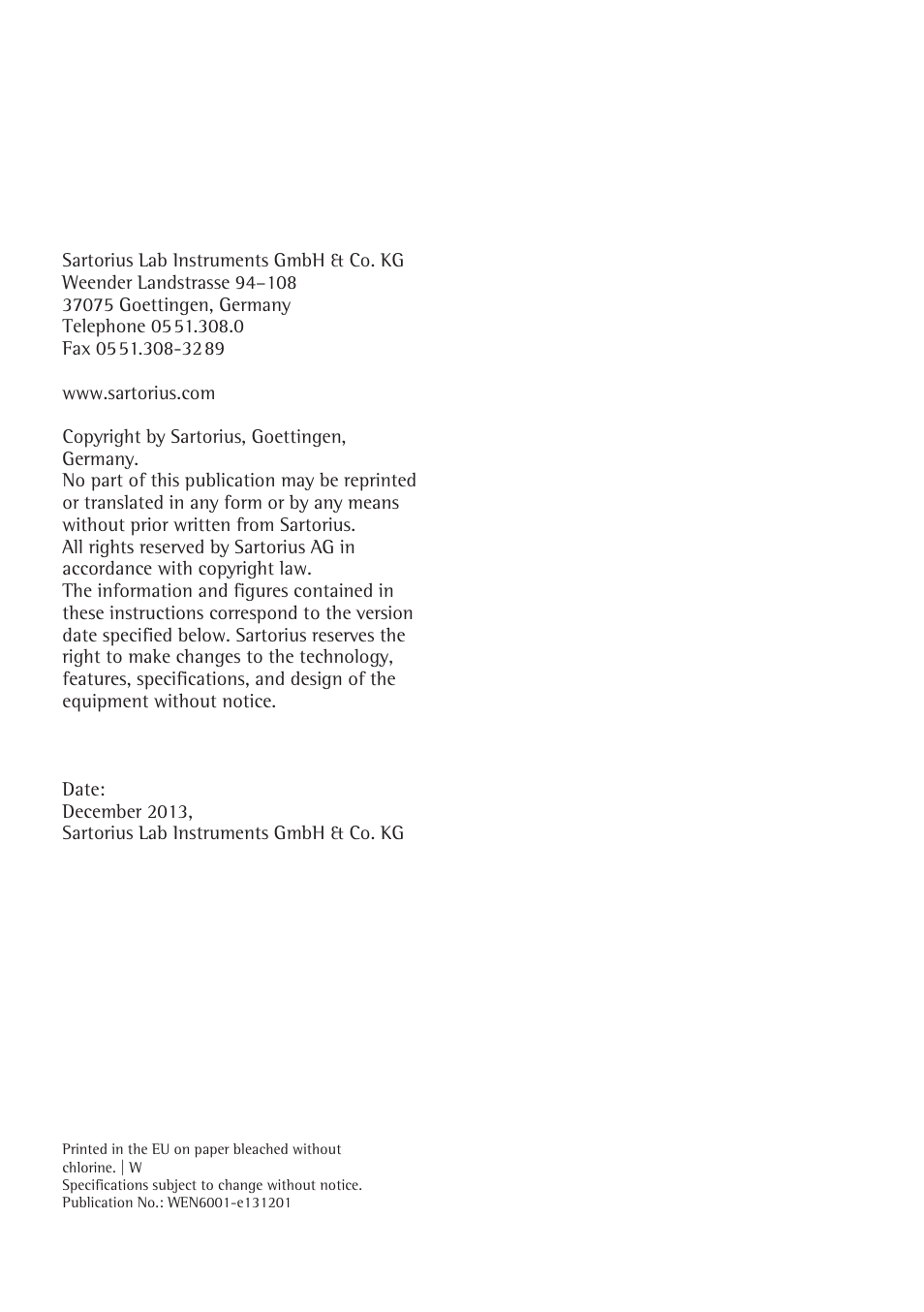 Wen6001-e131201 | Rice Lake Entris, Sartorius Laboratory User Manual | Page 46 / 46