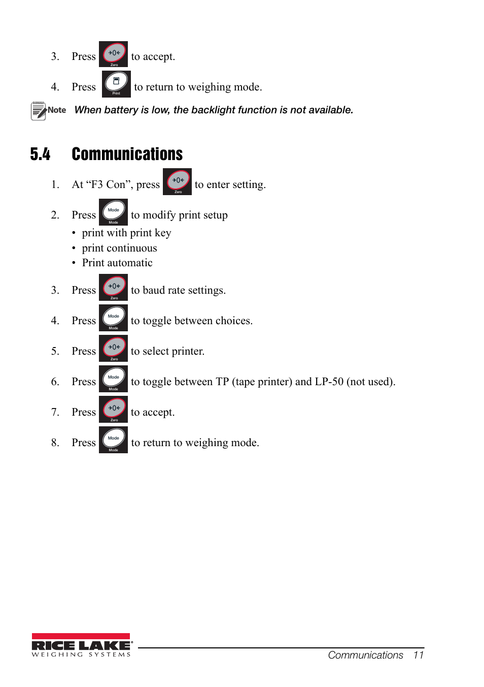 4 communications, Communications | Rice Lake Equipoise Series, Rice Lake Weighing Systems User Manual | Page 15 / 24