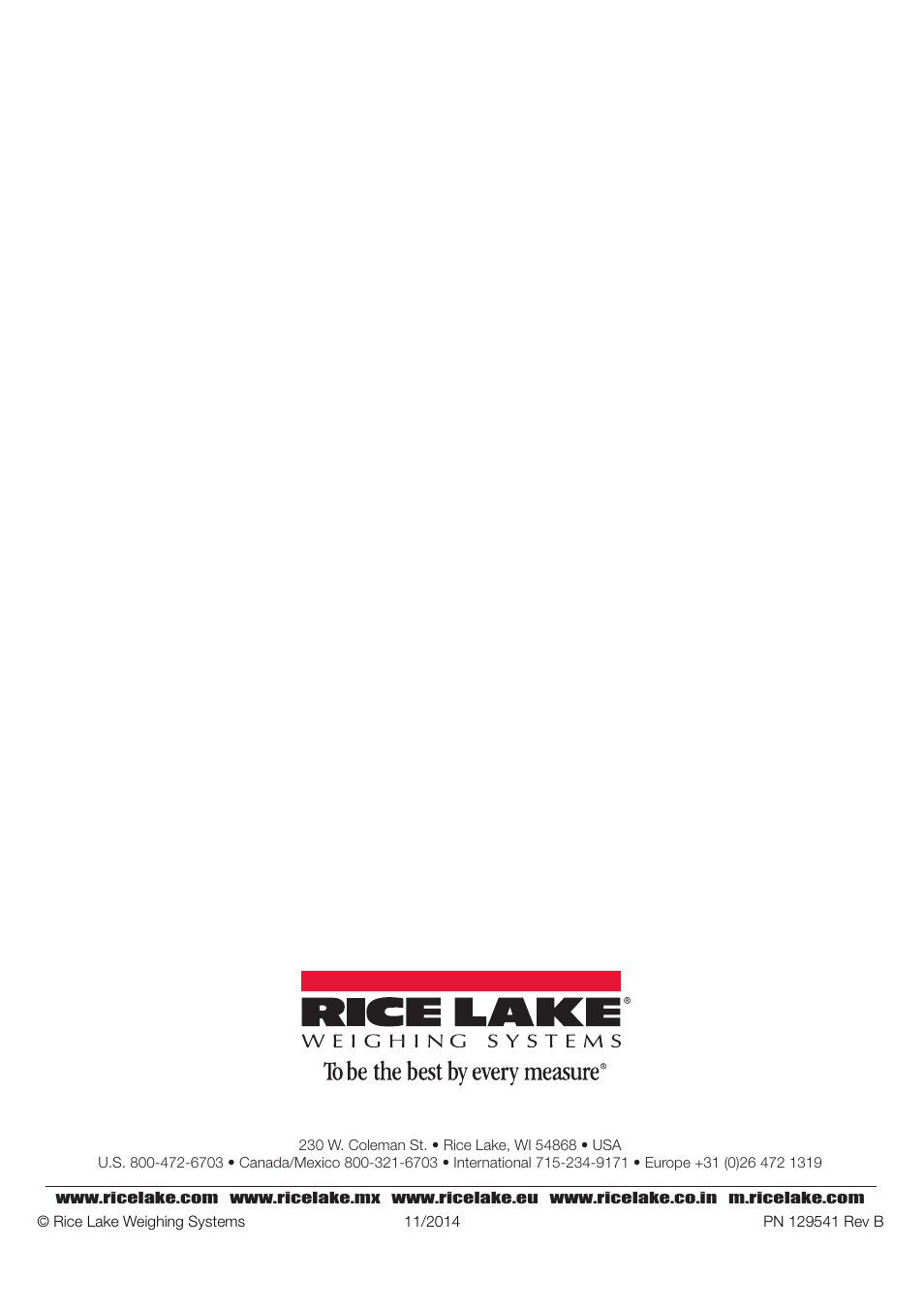 Rice Lake Equipoise Series, Rice Lake Weighing Systems User Manual | Page 24 / 24