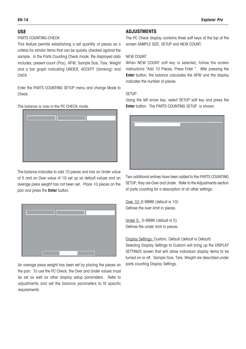 Adjustments | Rice Lake Ohaus Explorer Pro High Capacity Instuction Manual User Manual | Page 18 / 60