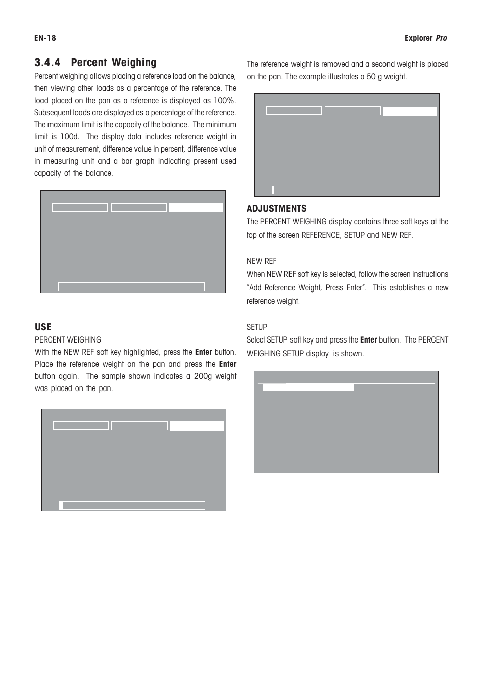 4 percent weighing | Rice Lake Ohaus Explorer Pro High Capacity Instuction Manual User Manual | Page 22 / 60