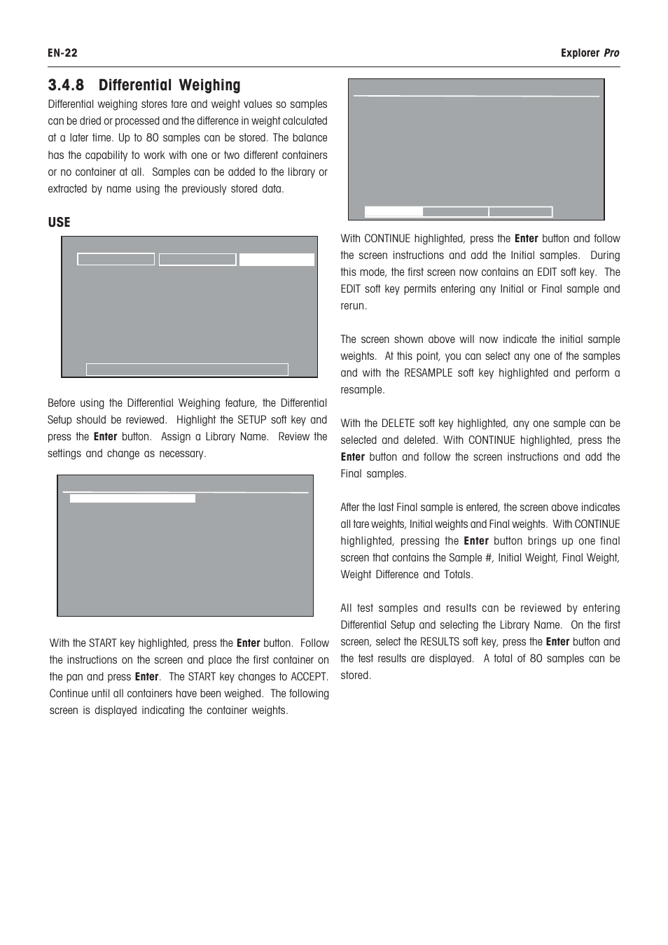 G/n/t weighing, 8 differential weighing | Rice Lake Ohaus Explorer Pro High Capacity Instuction Manual User Manual | Page 26 / 60