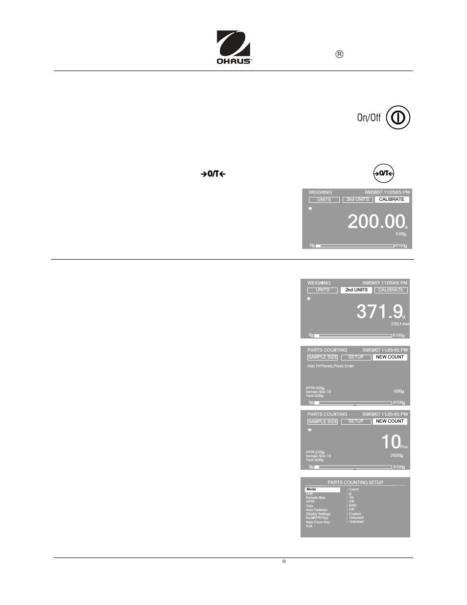 Quick start guide explorer, Pro-hc | Rice Lake Ohaus Explorer Pro High Capacity Quick Start Guide User Manual | Page 3 / 4