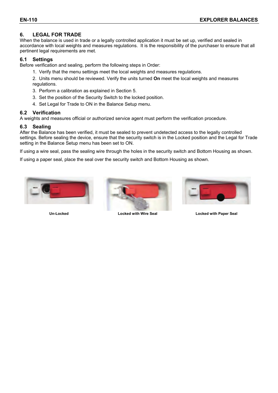 Rice Lake Explorer Series Toploader, Ohaus User Manual | Page 112 / 150