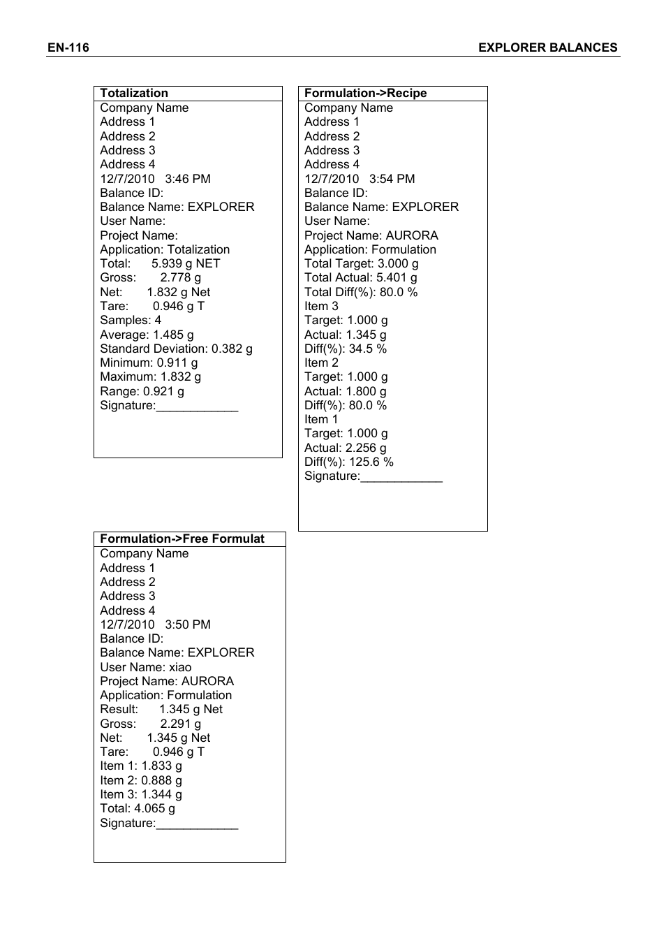 Rice Lake Explorer Series Toploader, Ohaus User Manual | Page 118 / 150