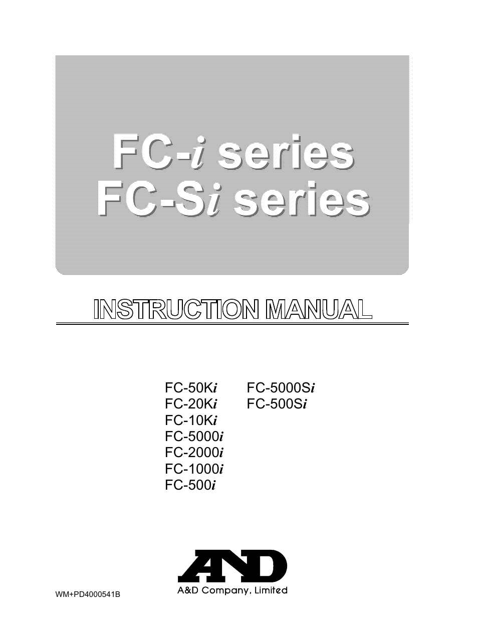 Rice Lake FC-i/Si Series, A&D Weighing User Manual | 86 pages