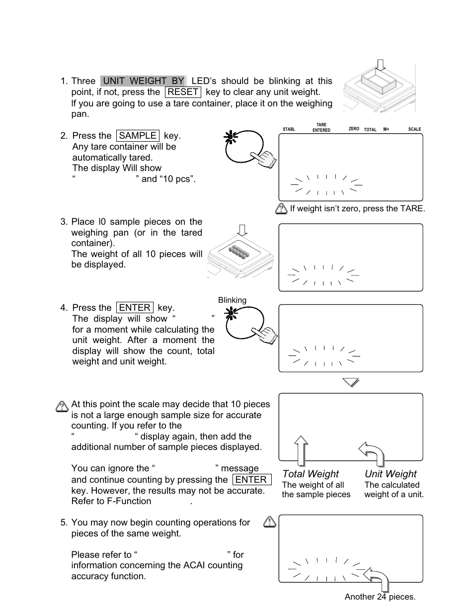 3. unit weight by samples | Rice Lake FC-i/Si Series, A&D Weighing User Manual | Page 15 / 86