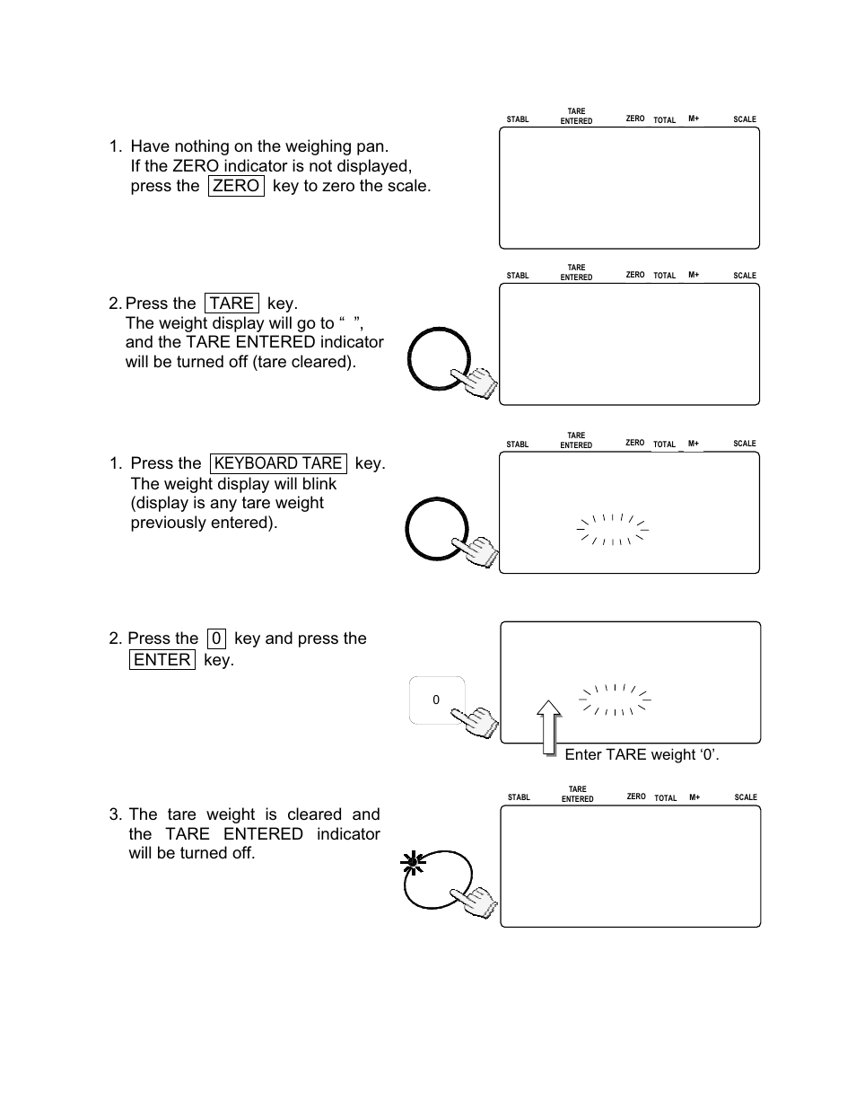 2. to clear tare | Rice Lake FC-i/Si Series, A&D Weighing User Manual | Page 22 / 86