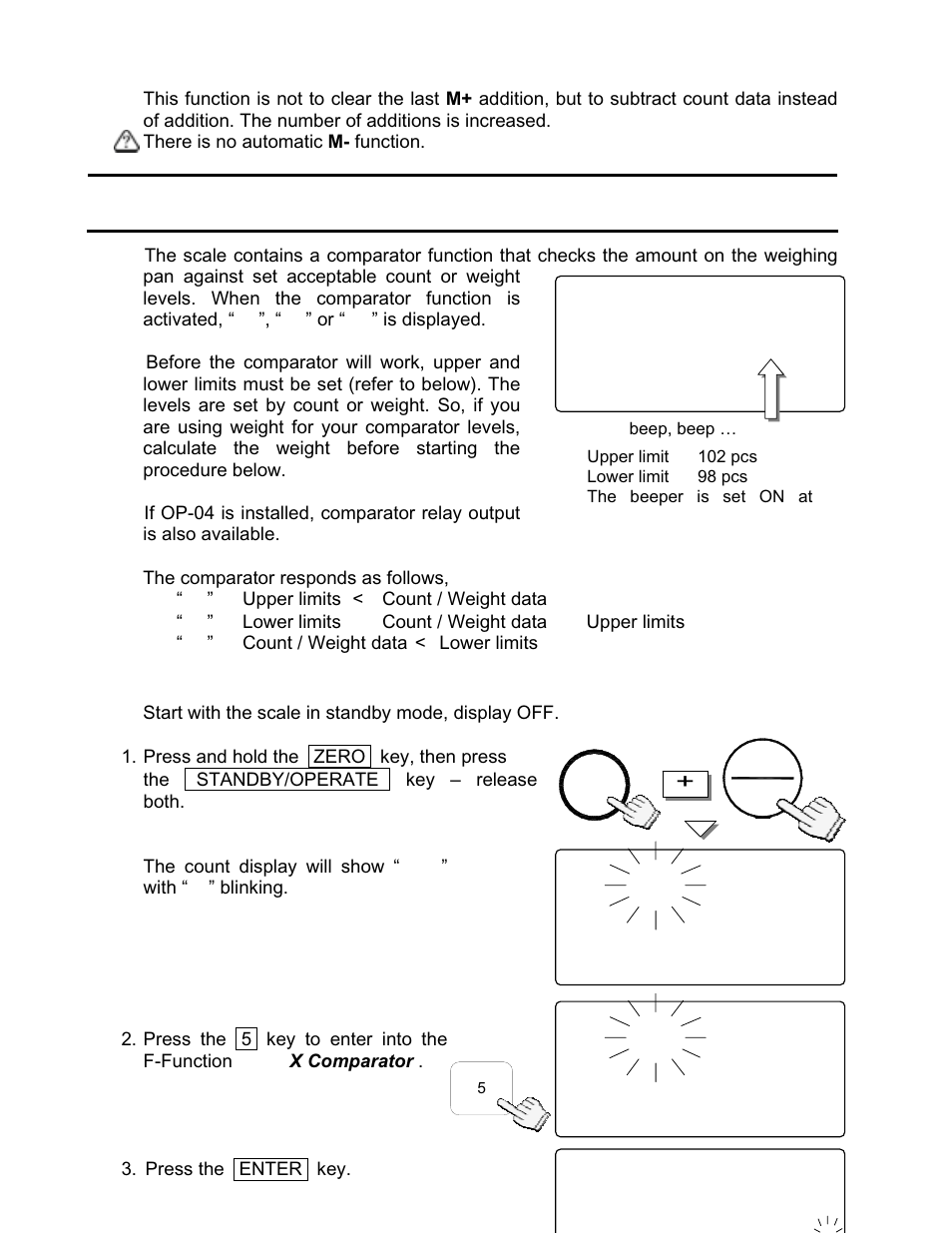 F-05-01, F-00 0, F-05 -00 | Comparator function | Rice Lake FC-i/Si Series, A&D Weighing User Manual | Page 30 / 86