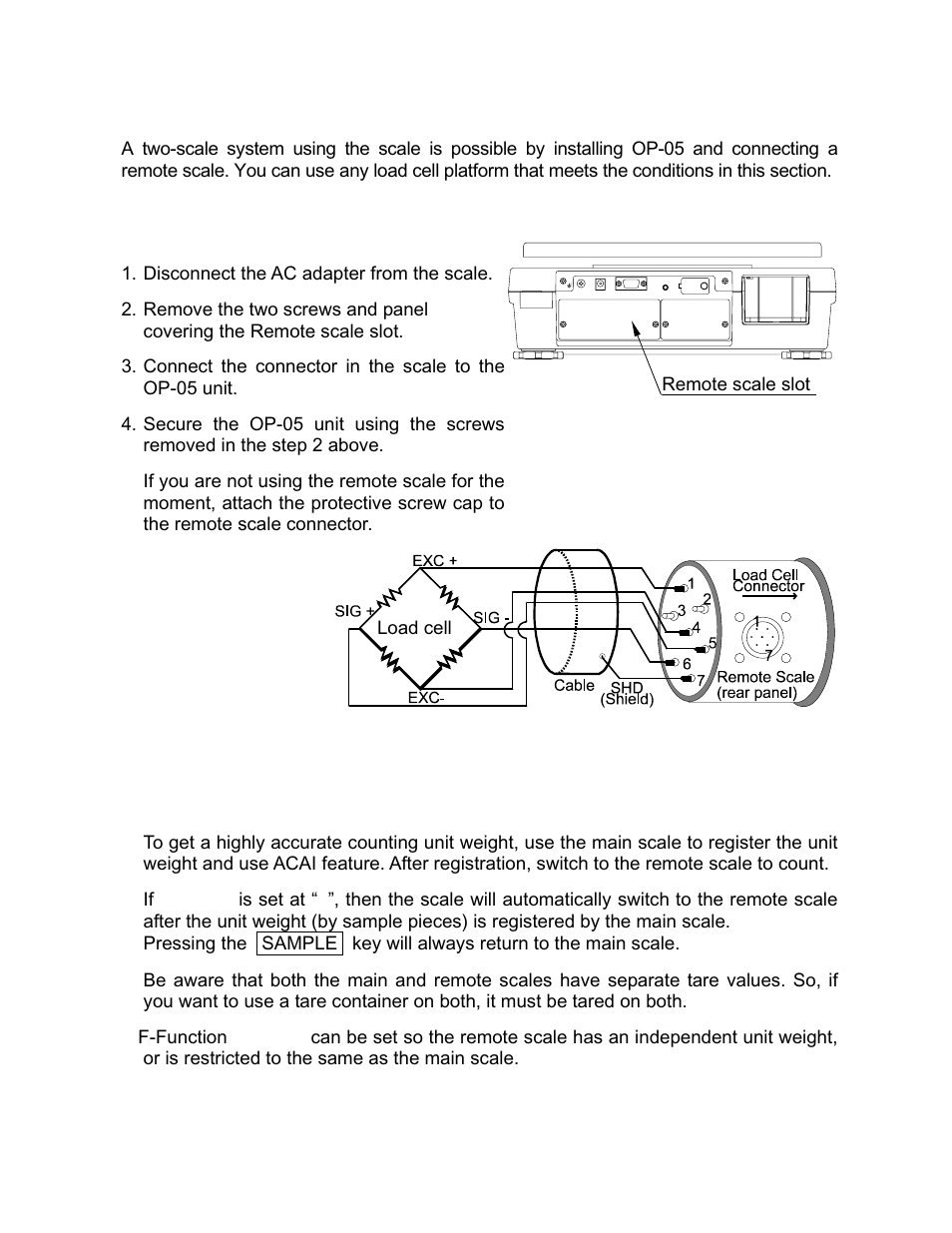 5. op-05 remote scale interface | Rice Lake FC-i/Si Series, A&D Weighing User Manual | Page 71 / 86