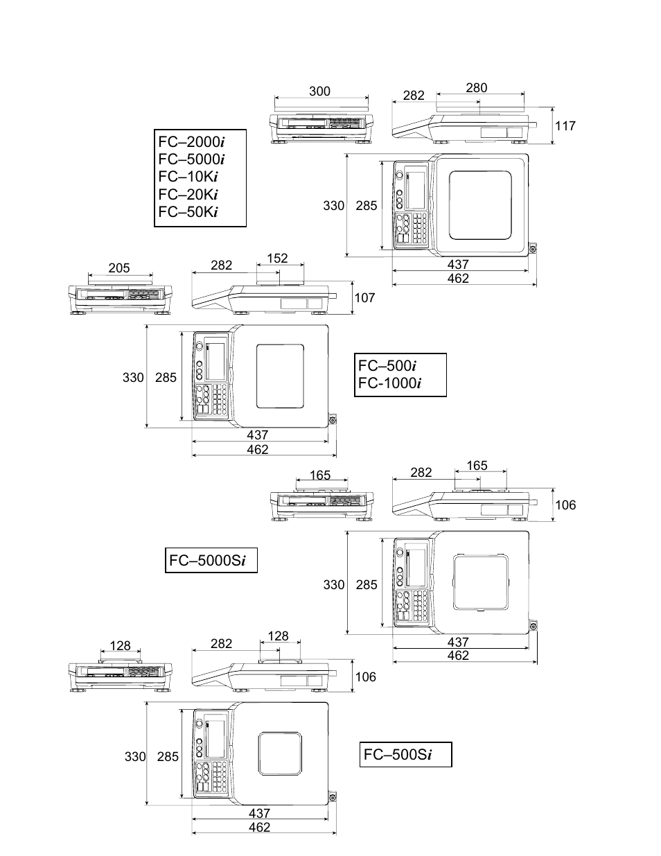 1. dimensions | Rice Lake FC-i/Si Series, A&D Weighing User Manual | Page 77 / 86