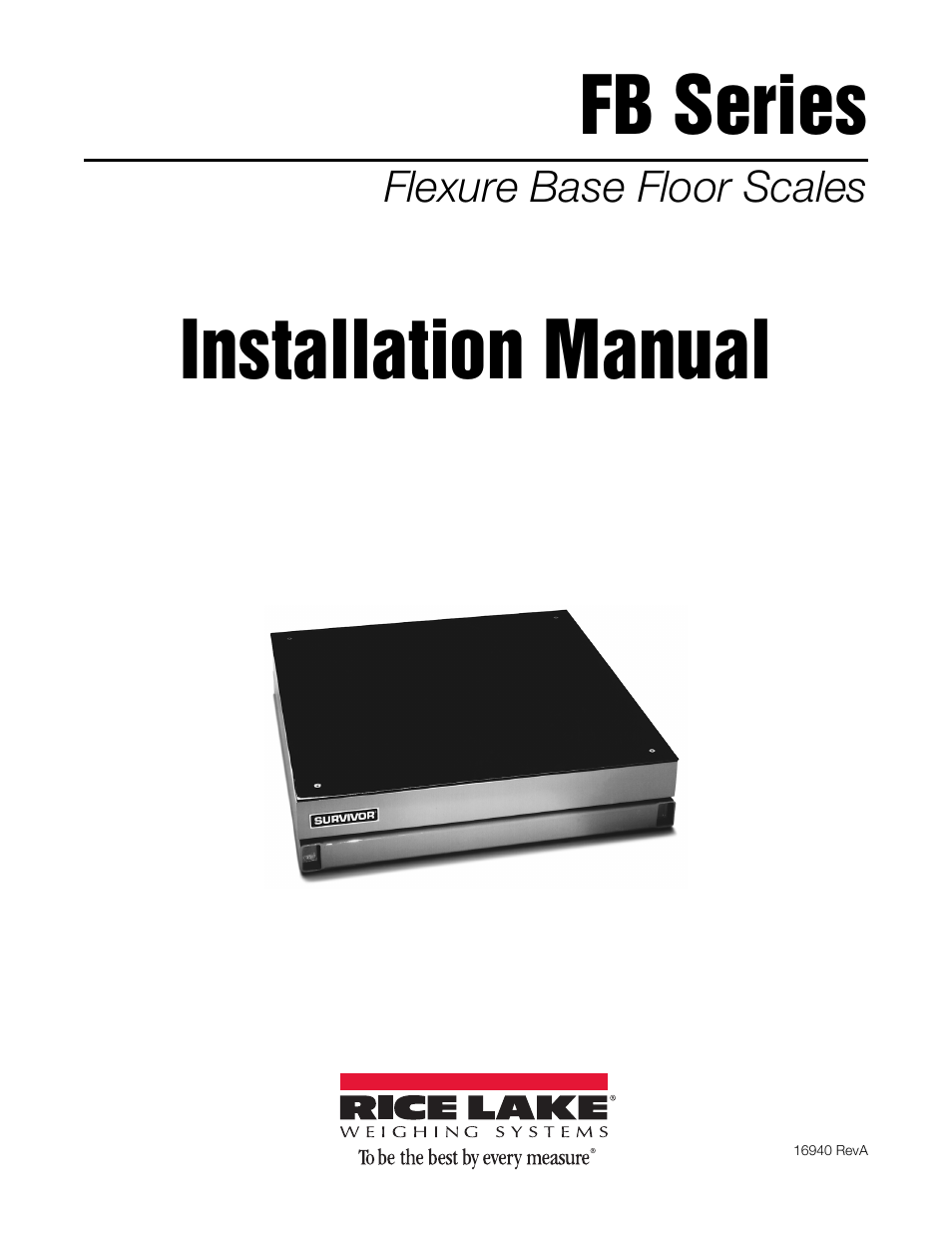 Rice Lake Floor Scales - SURVIVOR FB Series Electronic Flexure Base User Manual | 14 pages