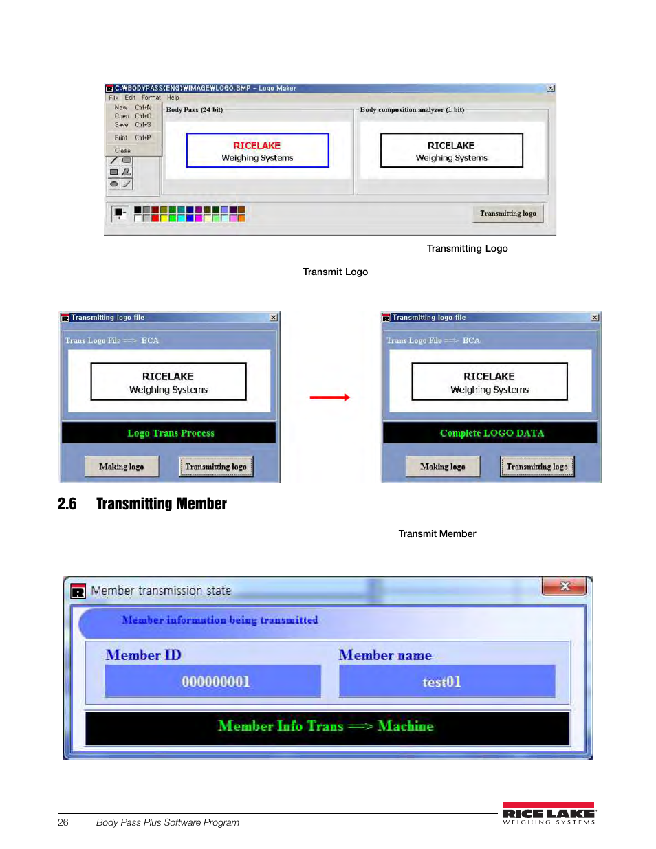 6 transmitting member | Rice Lake Upper Body Single Frequency Composition Analyzer - D1000-2 - Pass Plus Software User Manual | Page 30 / 38