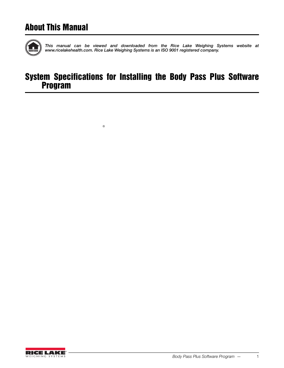 About this manual | Rice Lake Upper Body Single Frequency Composition Analyzer - D1000-2 - Pass Plus Software User Manual | Page 5 / 38