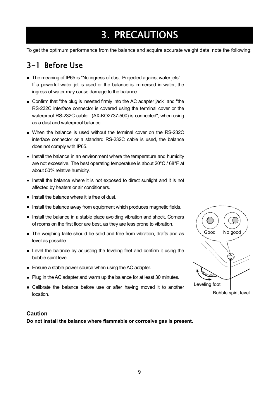 Precautions, 1 before use | Rice Lake FX-i WP Series, A&D Weighing User Manual | Page 11 / 80