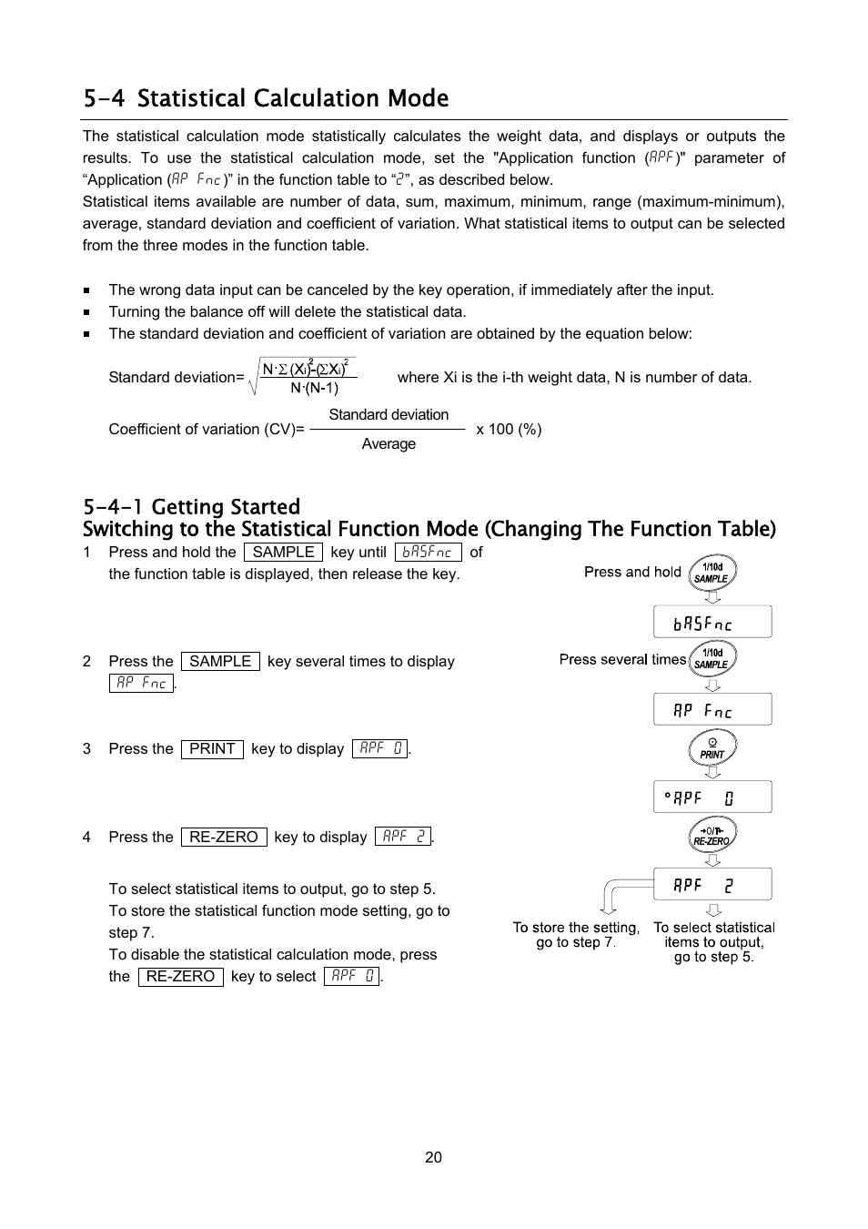 4 statistical calculation mode | Rice Lake FX-i WP Series, A&D Weighing User Manual | Page 22 / 80