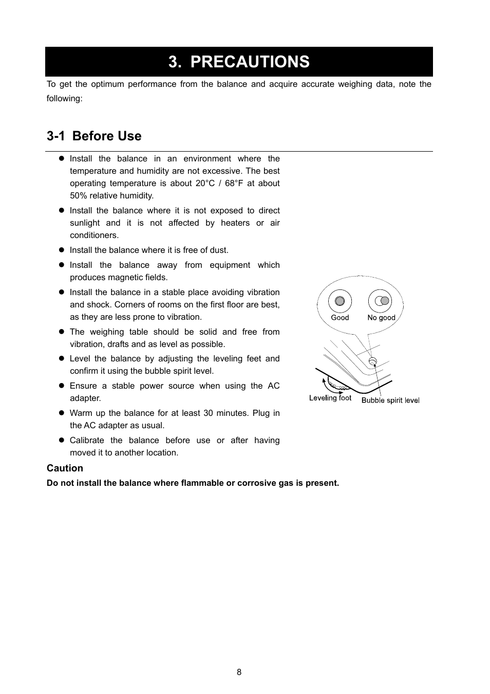 Precautions, 1 before use | Rice Lake GF Series, A&D Weighing User Manual | Page 10 / 82