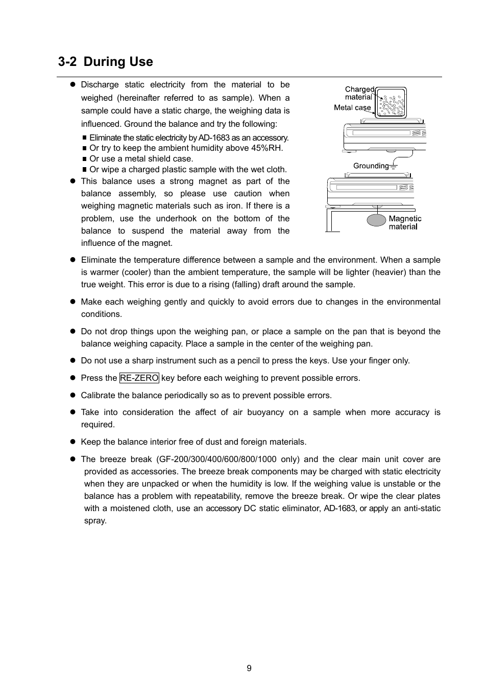 2 during use | Rice Lake GF Series, A&D Weighing User Manual | Page 11 / 82