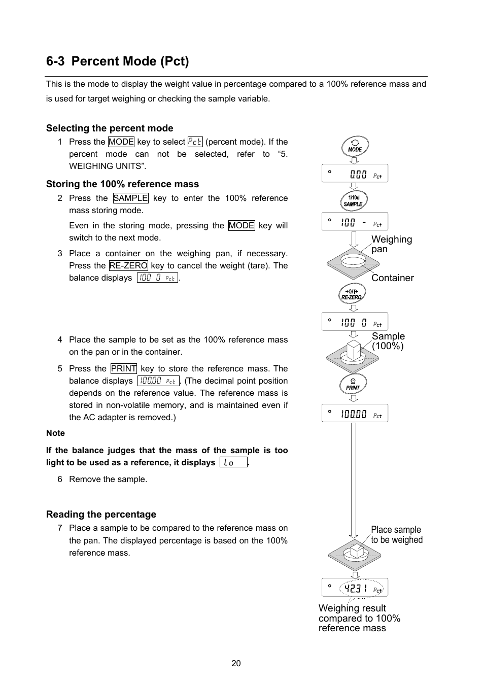 3 percent mode (pct) | Rice Lake GF Series, A&D Weighing User Manual | Page 22 / 82