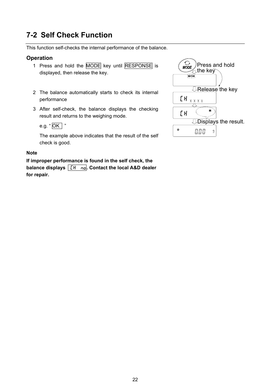 2 self check function | Rice Lake GF Series, A&D Weighing User Manual | Page 24 / 82