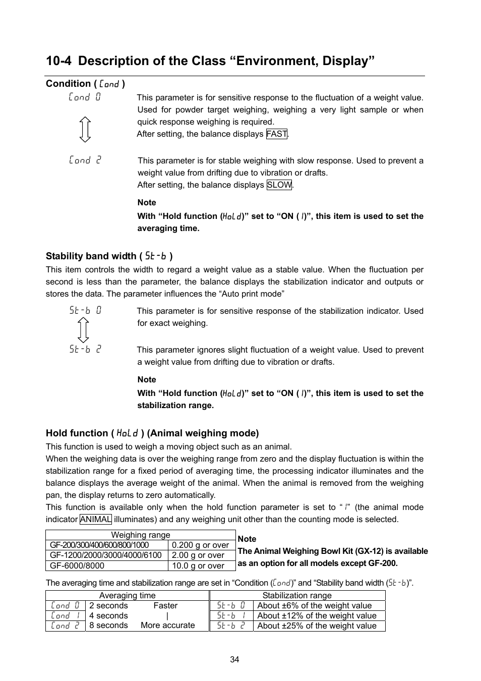 4 description of the class “environment, display | Rice Lake GF Series, A&D Weighing User Manual | Page 36 / 82