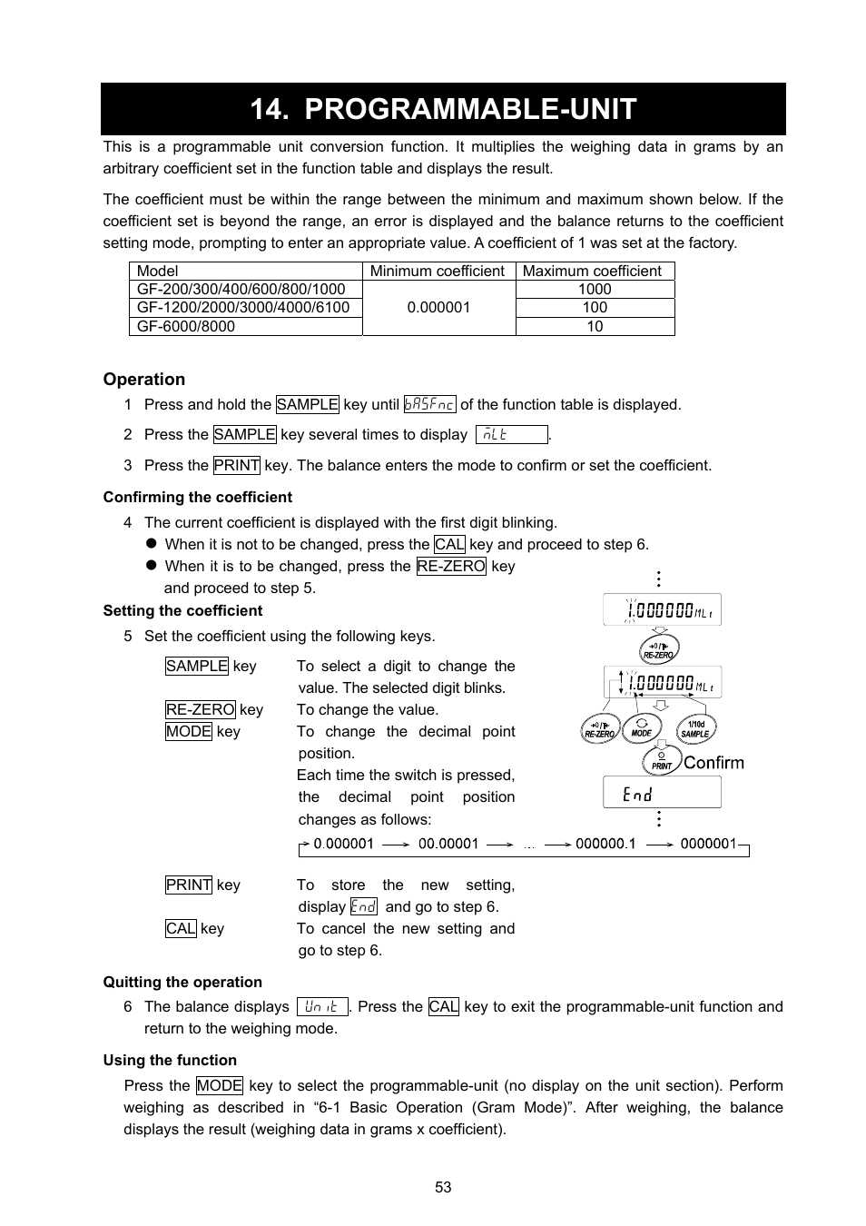 Programmable-unit | Rice Lake GF Series, A&D Weighing User Manual | Page 55 / 82