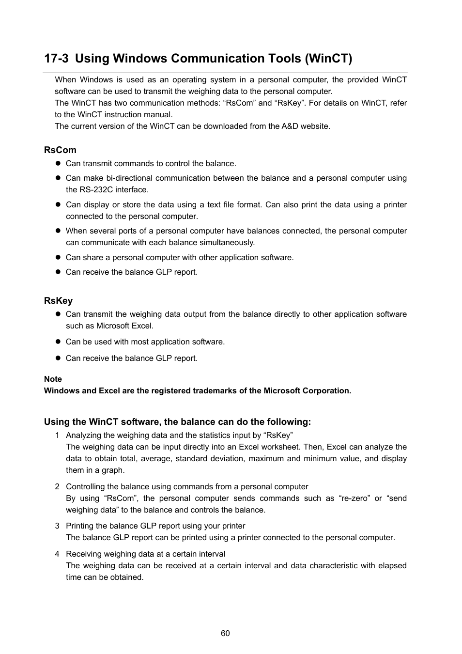 3 using windows communication tools (winct) | Rice Lake GF Series, A&D Weighing User Manual | Page 62 / 82