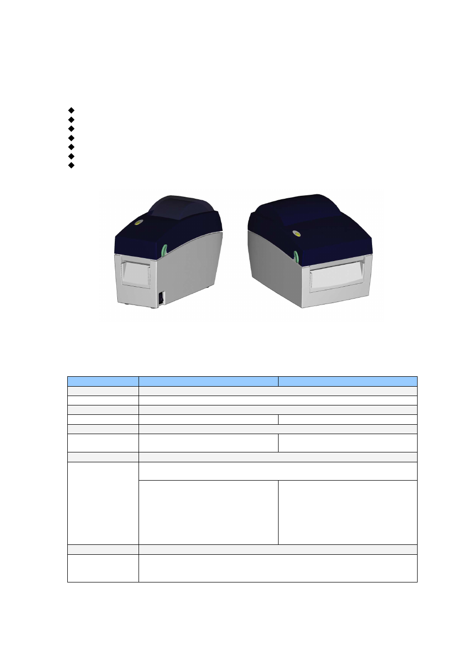 Barcode printer, 1. box content, Dt2 dt4 | 2. specifications | Rice Lake GoDEX DT4 User Manual User Manual | Page 5 / 35