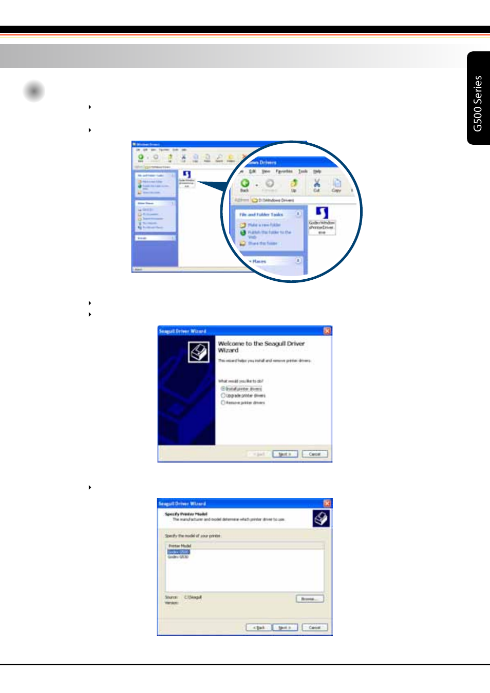 9_g500 user manual_printer setup_driver_01, G500 s er ies | Rice Lake GoDEX G500 Direct Thermal/Thermal Transfer Label Printer User Manual | Page 16 / 47