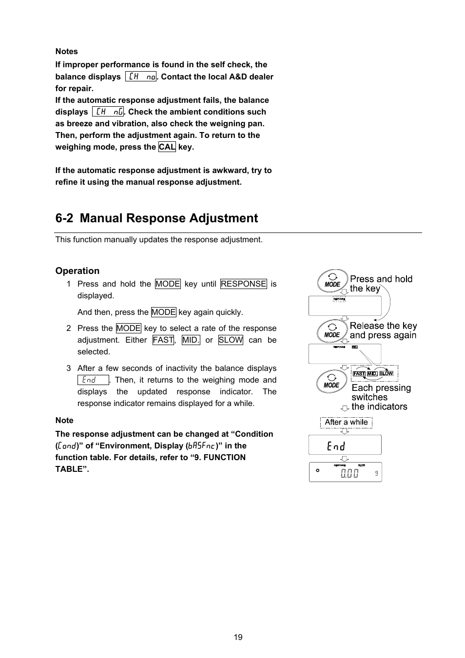 2 manual response adjustment | Rice Lake GX Series, A&D Weighing User Manual | Page 21 / 86