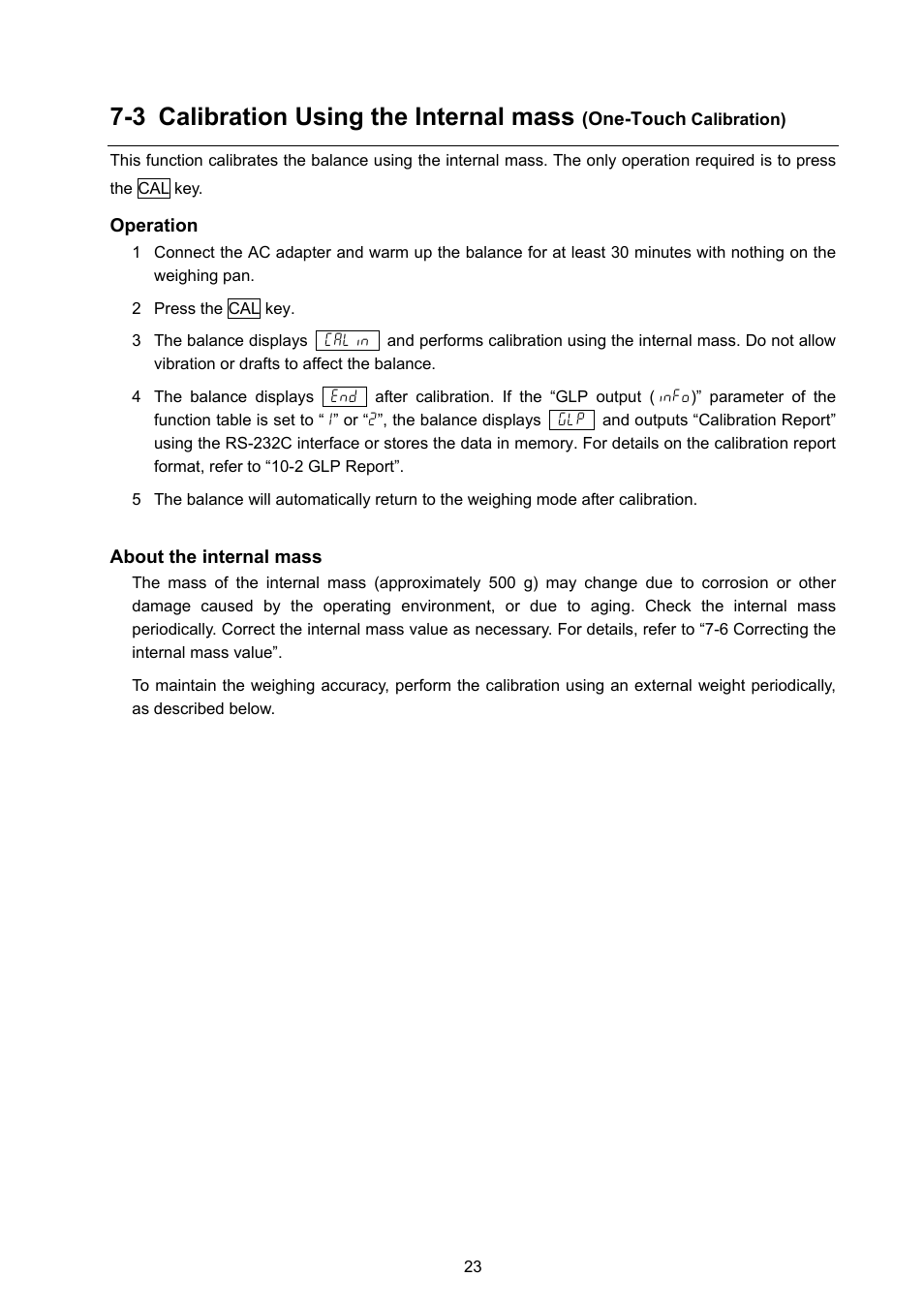 3 calibration using the internal mass | Rice Lake GX Series, A&D Weighing User Manual | Page 25 / 86