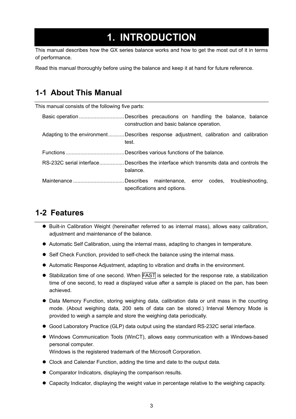 Introduction, 1 about this manual, 2 features | Rice Lake GX Series, A&D Weighing User Manual | Page 5 / 86