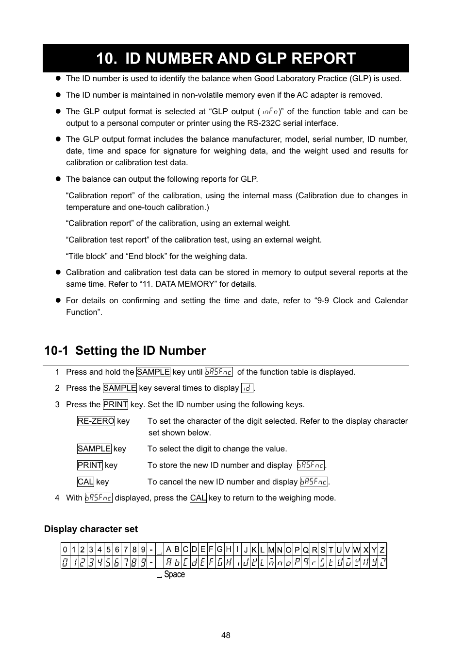 Id number and glp report, 1 setting the id number | Rice Lake GX Series, A&D Weighing User Manual | Page 50 / 86