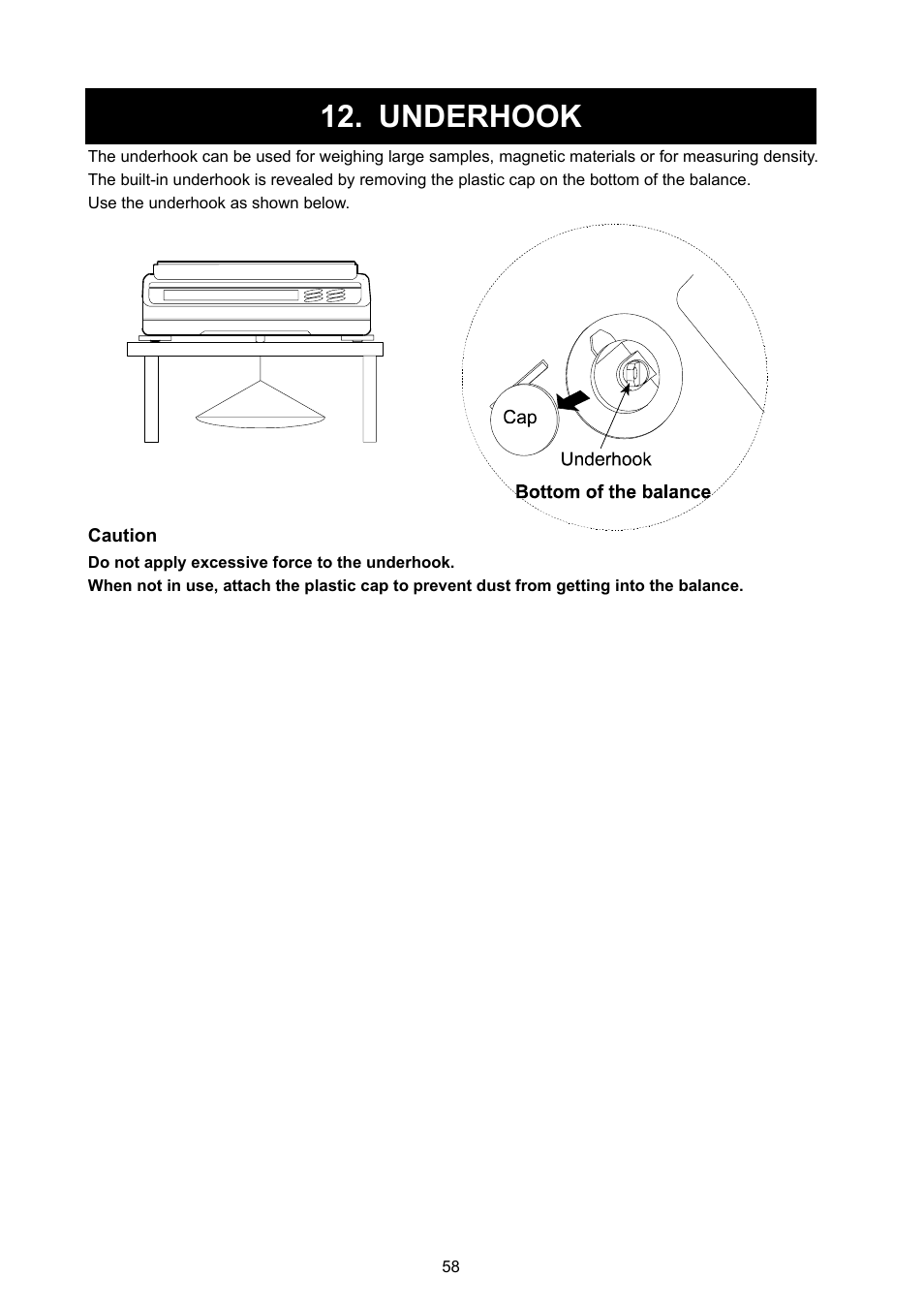 Underhook | Rice Lake GX Series, A&D Weighing User Manual | Page 60 / 86