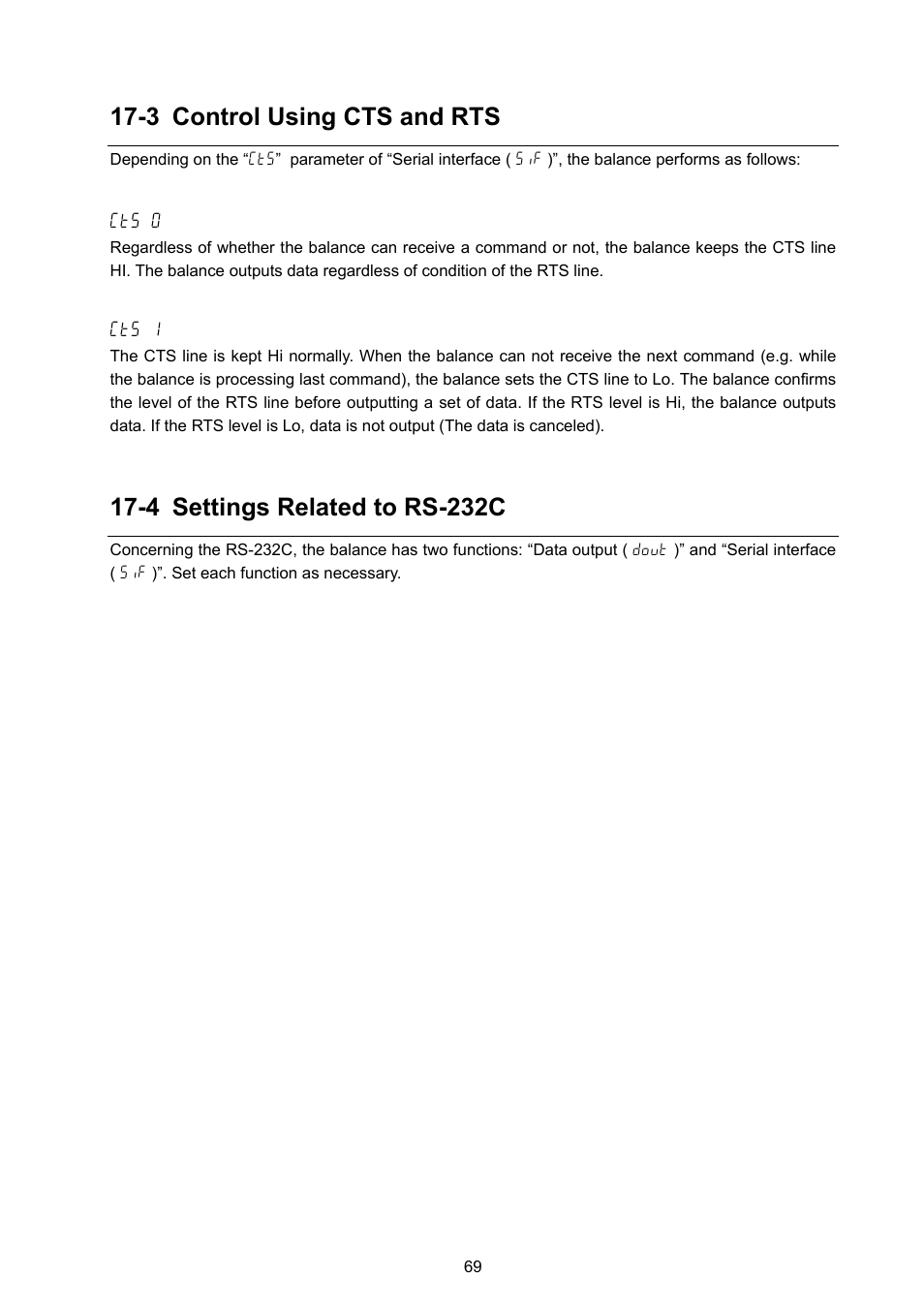 3 control using cts and rts, 4 settings related to rs-232c | Rice Lake GX Series, A&D Weighing User Manual | Page 71 / 86