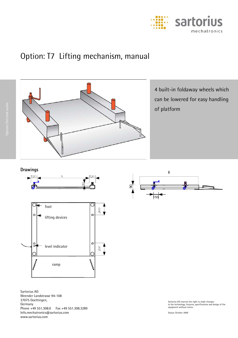 Rice Lake IF Platform 6600 lb Capacity - Option Lifting Mechanism User Manual | 1 page