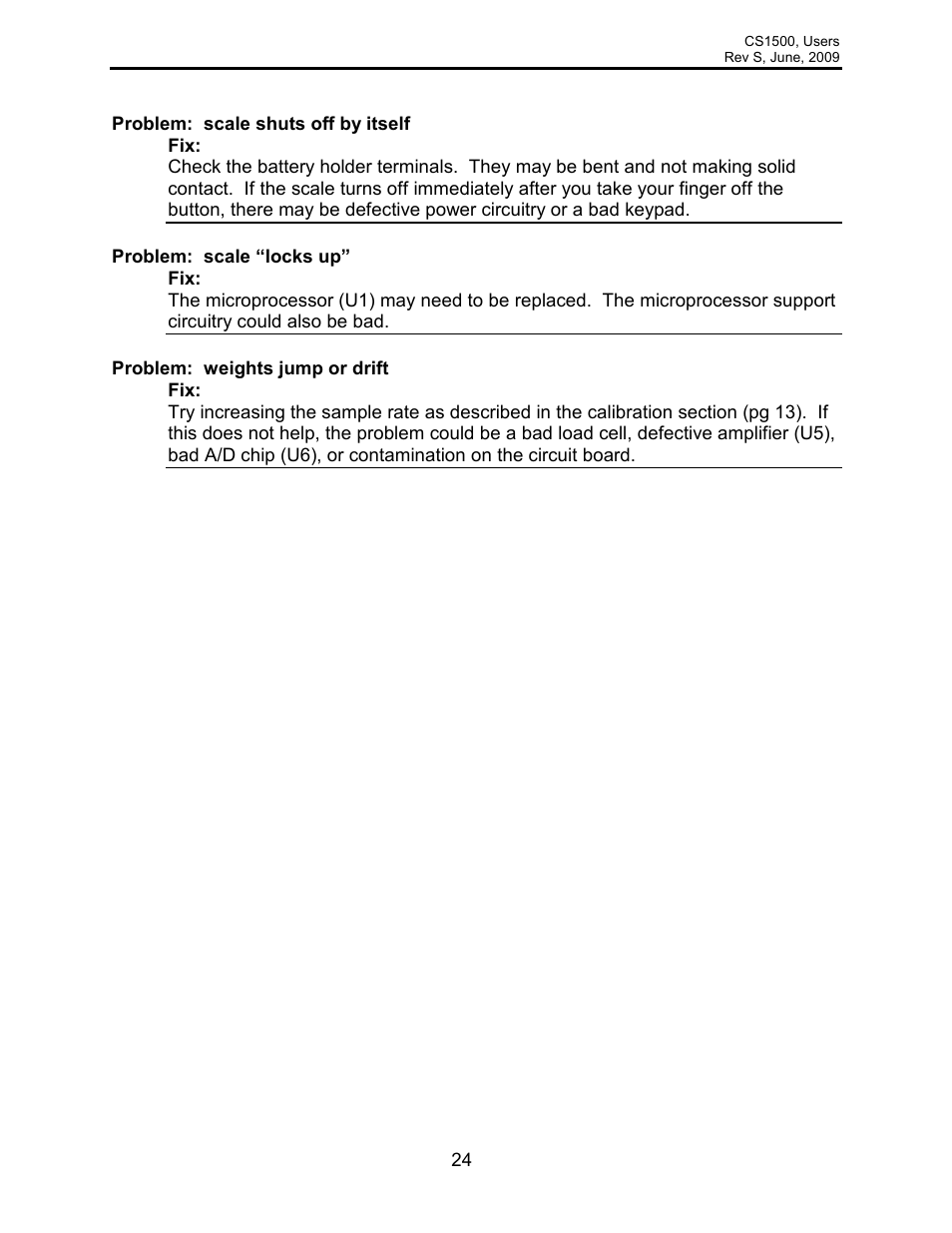 Rice Lake Intercomp CS 1500 - Users Manual User Manual | Page 24 / 34