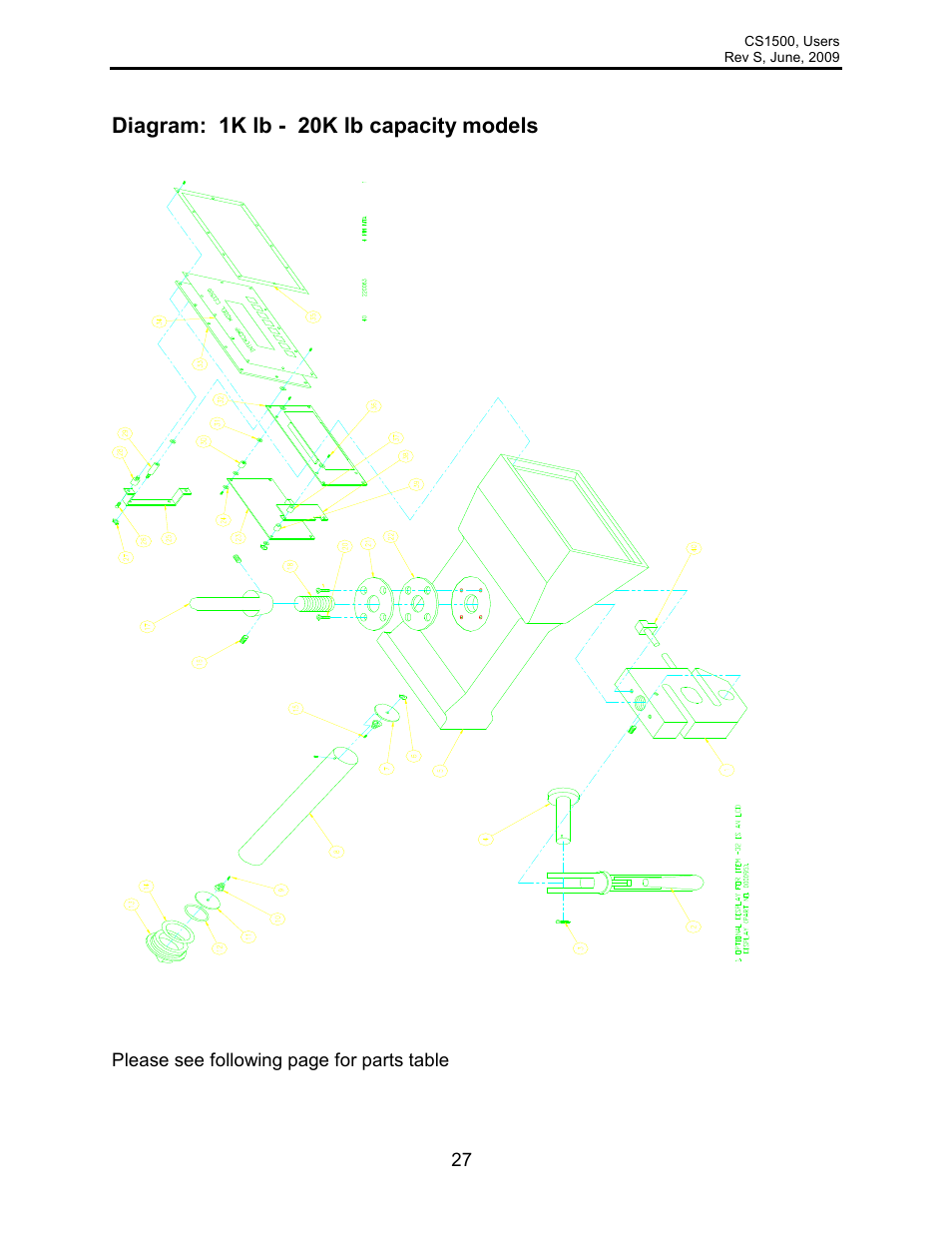 Diagram: 1k lb - 20k lb capacity models | Rice Lake Intercomp CS 1500 - Users Manual User Manual | Page 27 / 34