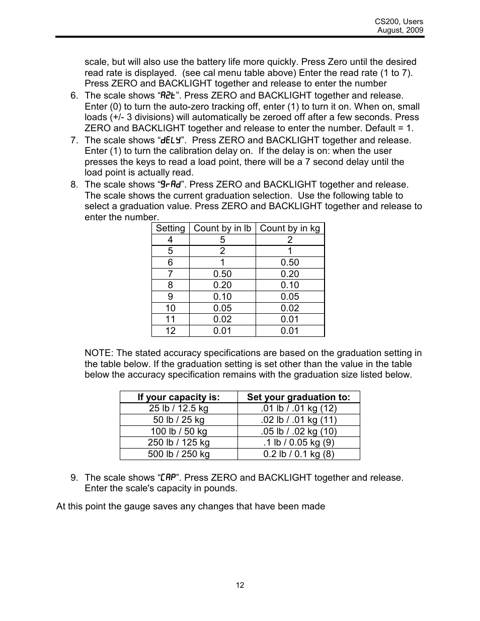 Rice Lake Intercomp CS 200 - Users Manual User Manual | Page 12 / 15