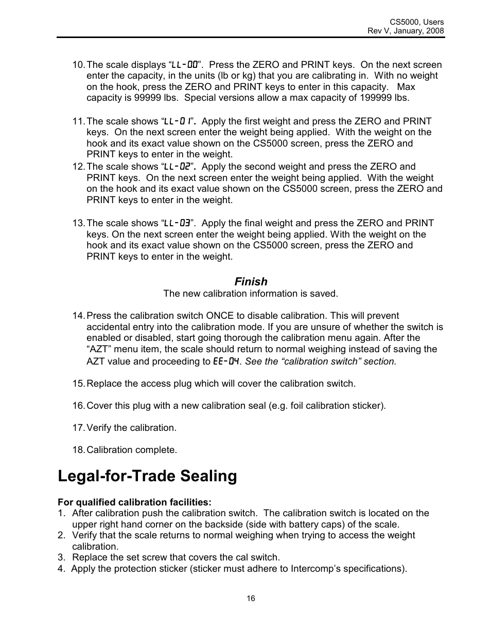 Legal-for-trade sealing | Rice Lake Intercomp CS 5000 - Users Manual User Manual | Page 16 / 31