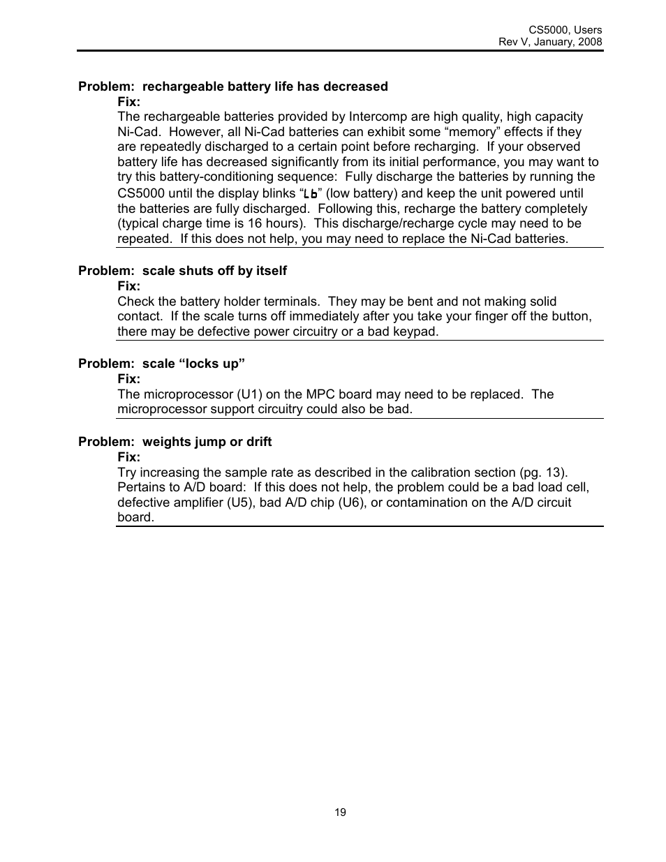 Rice Lake Intercomp CS 5000 - Users Manual User Manual | Page 19 / 31