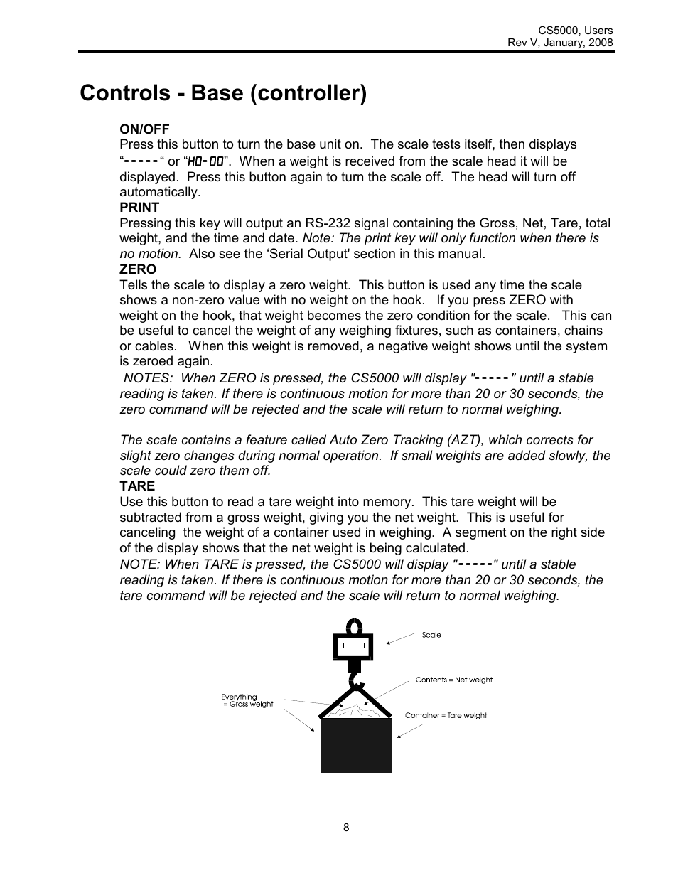 Controls - base (controller) | Rice Lake Intercomp CS 5000 - Users Manual User Manual | Page 8 / 31