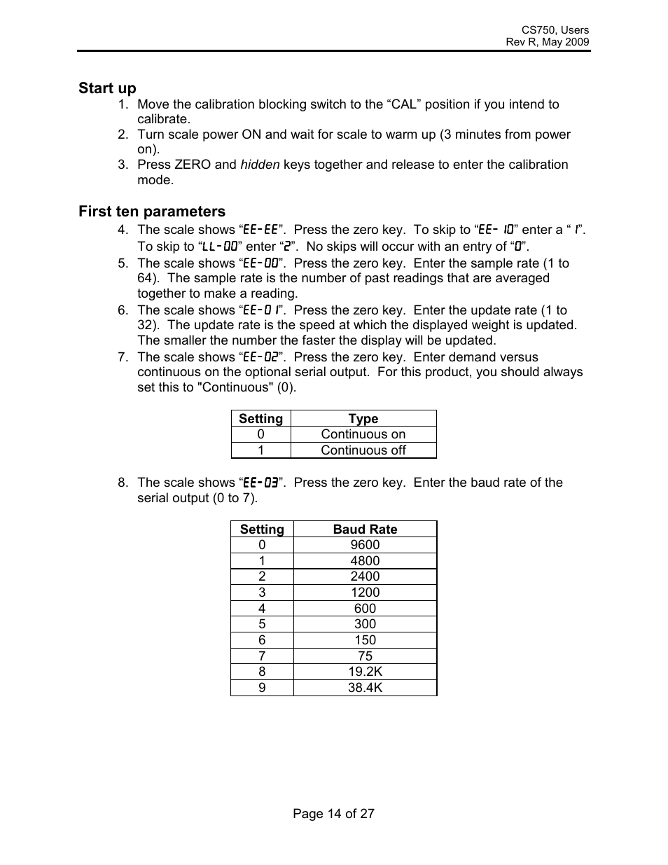 Rice Lake Intercomp CS 750 - Users Manual User Manual | Page 14 / 27