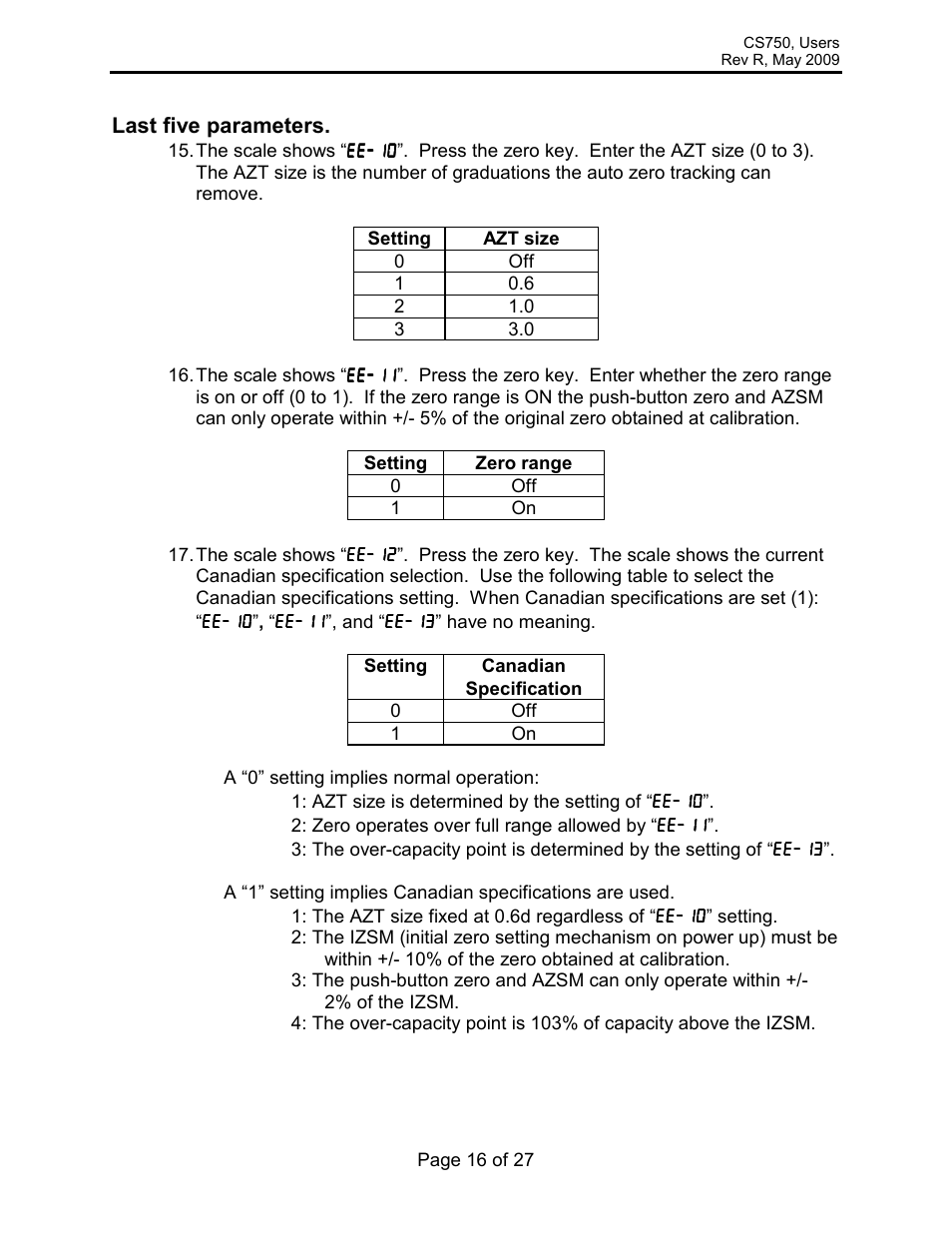 Rice Lake Intercomp CS 750 - Users Manual User Manual | Page 16 / 27