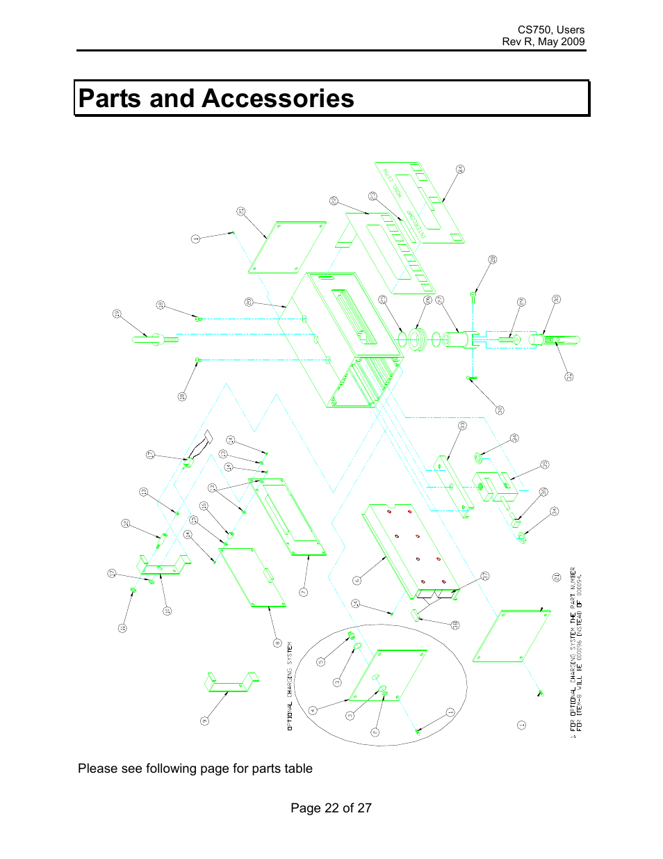 Parts and accessories | Rice Lake Intercomp CS 750 - Users Manual User Manual | Page 22 / 27