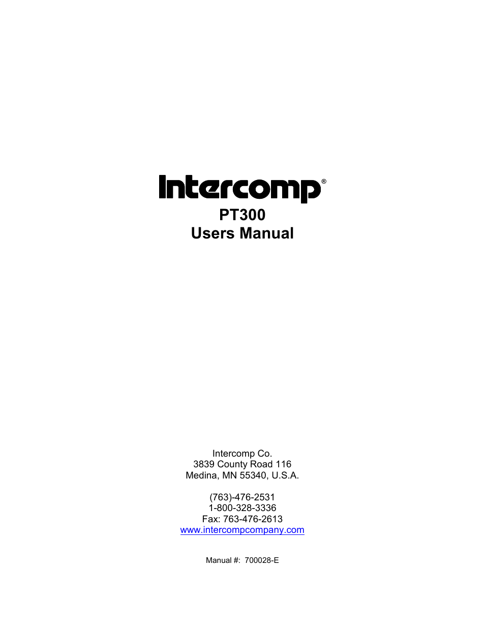 Rice Lake Intercomp PT300 Wheel Load User Manual | 21 pages