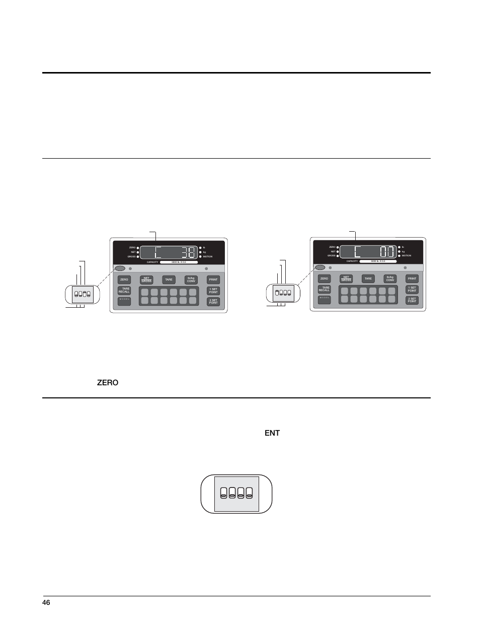 0 calibration, 1 zero calibration, 2 single slope span calibration | 3 4 2 1 open, As sho wn in figure 5-1, Key. the display should read, Then return to a zero reading, The display will read, Zero, Figure 5-3. sw1 with all switches open | Rice Lake IQ 700 Configurable Weight Indicator User Manual | Page 50 / 73