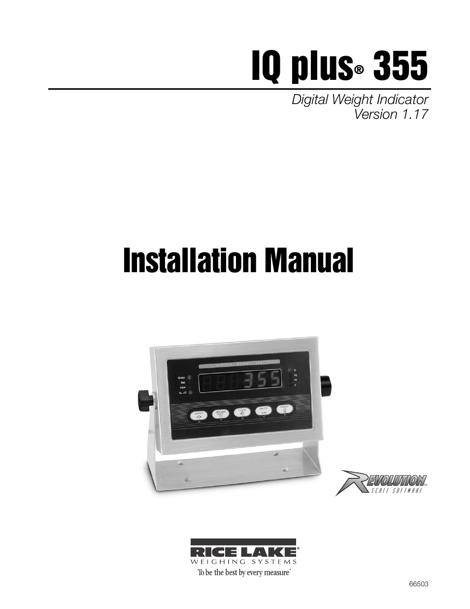 Rice Lake IQ Plus 355 Installation Manual V1.17 User Manual | 54 pages