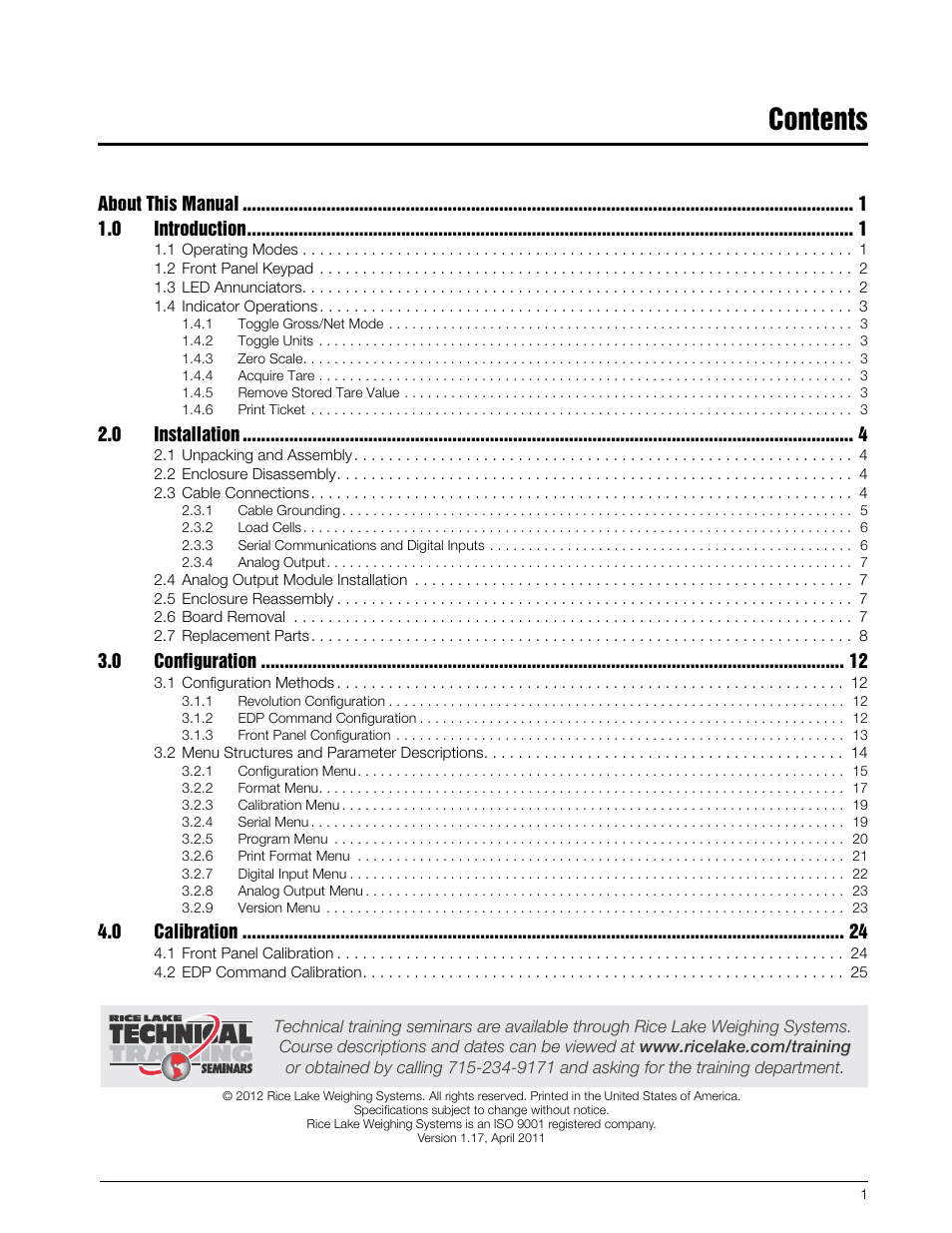 Rice Lake IQ Plus 355 Installation Manual V1.17 User Manual | Page 3 / 54