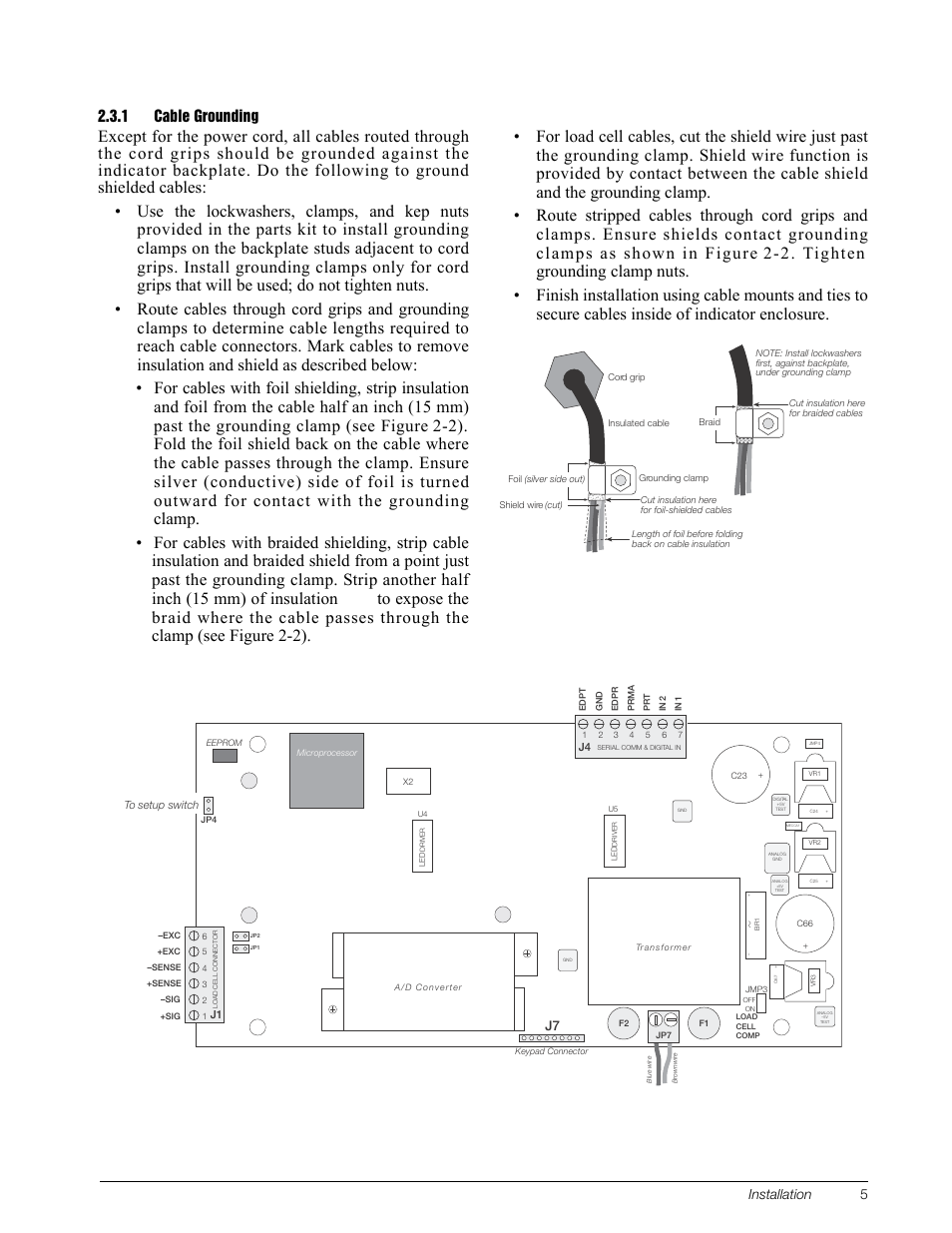1 cable grounding, Cable grounding, Figure 2-3 | Installation 5 | Rice Lake IQ Plus 355 Installation Manual V1.17 User Manual | Page 9 / 54